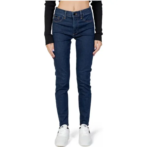 Blaue Zip-Jeans mit Taschen - Calvin Klein Jeans - Modalova