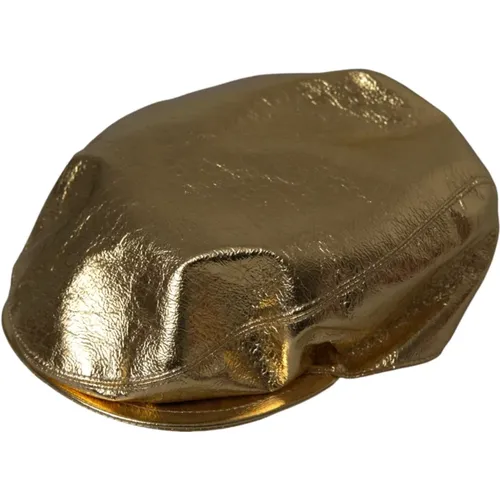 Metallic Gold Newsboy Cap - Dolce & Gabbana - Modalova