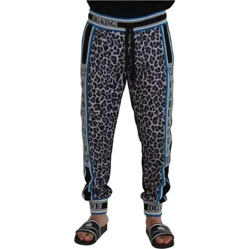 Sweatpants, male, , Size: XL Authentic Jogger Pants with Logo Details - Dolce & Gabbana - Modalova