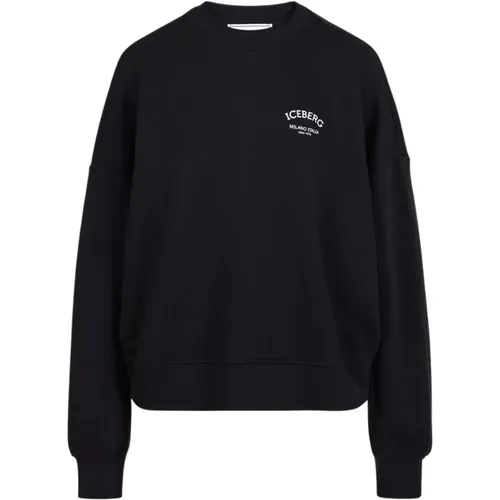 Sweatshirt mit Rundhalsausschnitt und Logo - Iceberg - Modalova