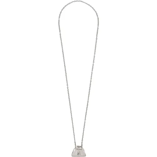 Chic Metal Necklace with Bag Pendant , female, Sizes: ONE SIZE - Max Mara Weekend - Modalova