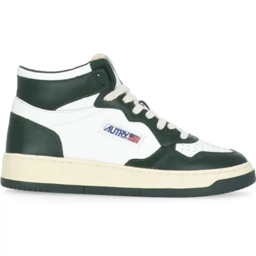 Grüne Leder High Top Sneakers , Damen, Größe: 36 EU - Autry - Modalova