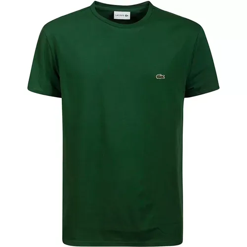 Grünes Baumwoll-T-Shirt mit Logo , Herren, Größe: 2XL - Lacoste - Modalova
