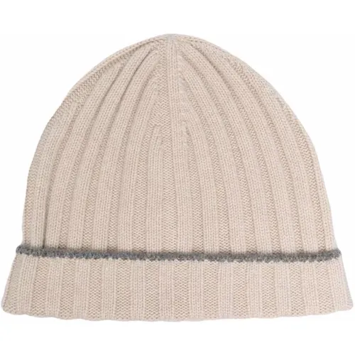 Ribbed Cashmere Beanie Hat , male, Sizes: M - BRUNELLO CUCINELLI - Modalova