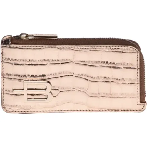 Wallet in platinum laminated crocodile , female, Sizes: ONE SIZE - Baldinini - Modalova