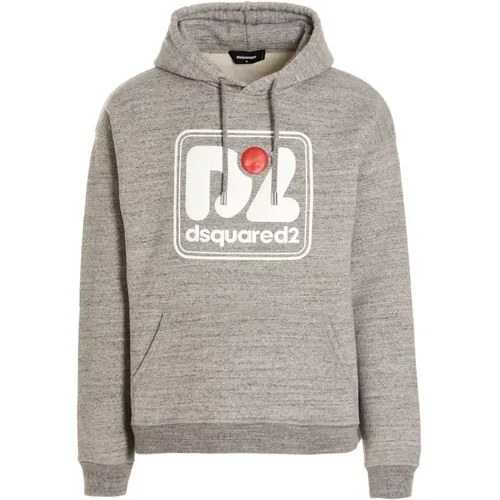 Grauer Regular Fit Hoodie Sweatshirt - Dsquared2 - Modalova