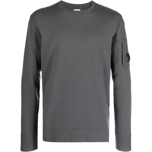 Grey Merino Wool Sweater with Ribbed Cuffs and Collar , male, Sizes: 2XL - C.P. Company - Modalova