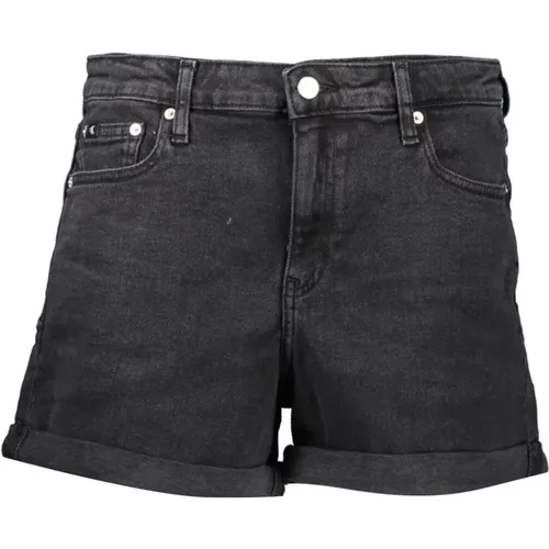 Schwarze Damen Jeans Shorts mit Logo , Damen, Größe: W30 - Calvin Klein - Modalova