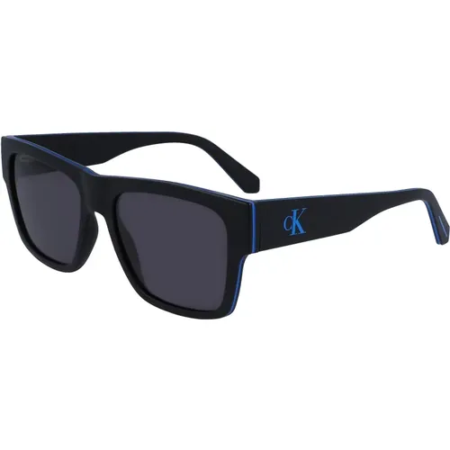 Sunglasses, unisex, , Size: ONE SIZE Square Plastic Sunglasses with Contrast Details - Calvin Klein - Modalova