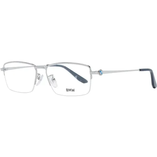 Glasses, male, , Size: ONE SIZE Silver Rectangle Optical Frames - BMW - Modalova