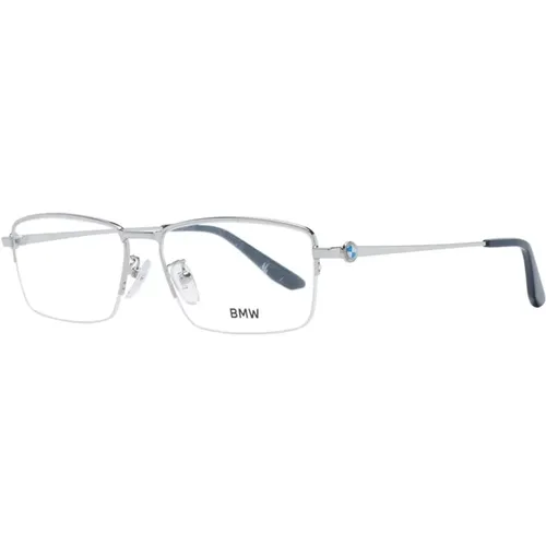 Silberne Rechteckige Optische Brillen , Herren, Größe: ONE Size - BMW - Modalova