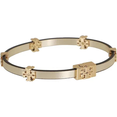 Gold Leather Bracelet , female, Sizes: M/L - TORY BURCH - Modalova