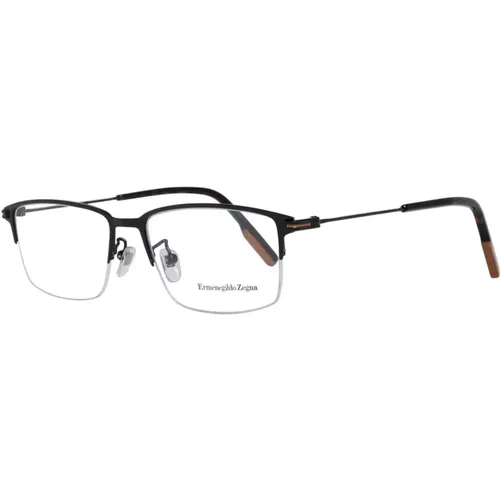 Glasses, male, , Size: ONE SIZE Half-Rim Metal Optical Frames - Ermenegildo Zegna - Modalova