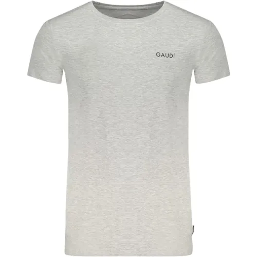 Cotton Print Logo T-Shirt , male, Sizes: S, M, XL, 2XL, L - Gaudi - Modalova