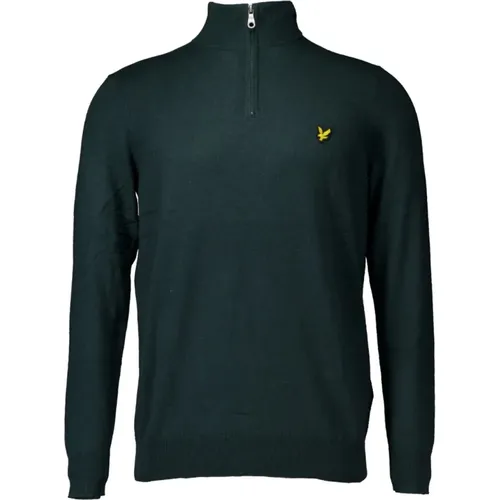 Turtlenecks, male, , Size: M Quarter Zip Cotton Merino Sweater - Lyle & Scott - Modalova