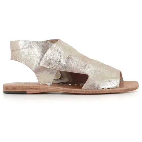 Platinum Suede Sandals with Zip Closure , female, Sizes: 5 1/2 UK - Officine Creative - Modalova