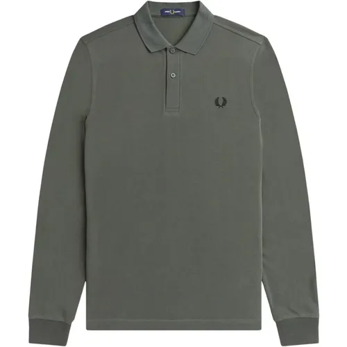 Polo Shirts, male, , Size: M Long Sleeve Tennis Polo Shirt - Fred Perry - Modalova