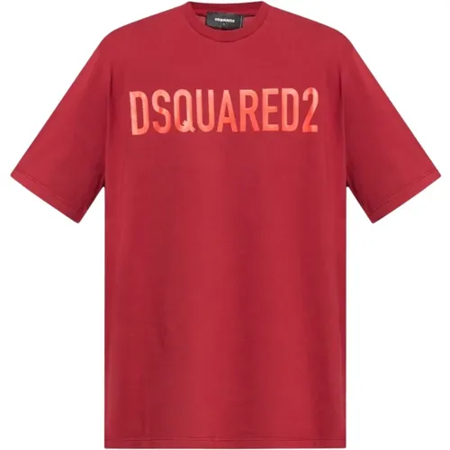 Logo Print Crew Neck T-shirts , Herren, Größe: 3XL - Dsquared2 - Modalova