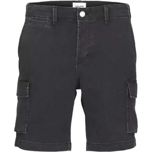 Schwarze Cargo-Shorts Slim Fit - jack & jones - Modalova