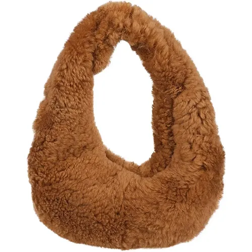 Kamel Faux Fur Schultertasche , Damen, Größe: ONE Size - Anita Bilardi - Modalova