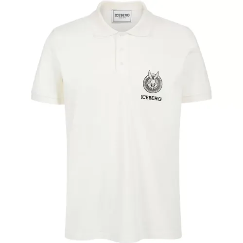 Weißes Polo-Shirt Klassischer Stil , Herren, Größe: 2XL - Iceberg - Modalova