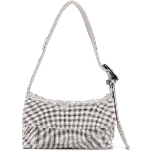 Silver Crystal Embellished Shoulder Bag , female, Sizes: ONE SIZE - Benedetta Bruzziches - Modalova