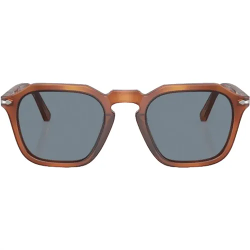 Quadratische Havana Sonnenbrille , unisex, Größe: 52 MM - Persol - Modalova