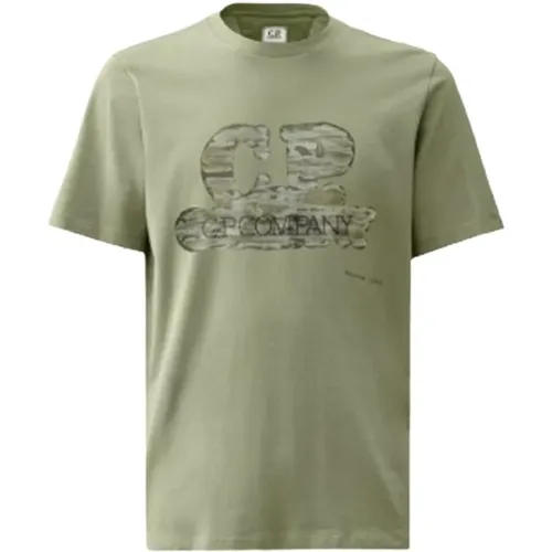 Artisanal Logo T-shirt in Agave , male, Sizes: L, XL, 2XL - C.P. Company - Modalova