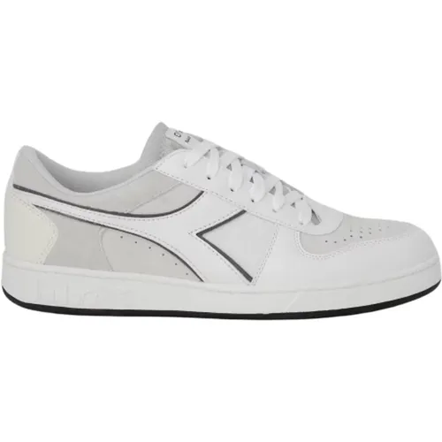 Graue Ledersneakers mit Gummisohle , Herren, Größe: 45 EU - Diadora - Modalova