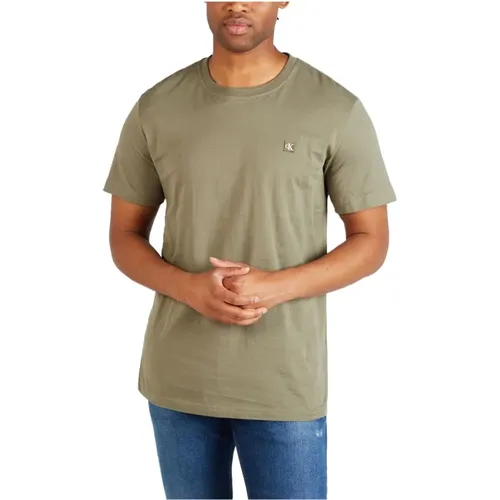 Besticktes Badge Herren T-Shirt , Herren, Größe: M - Calvin Klein Jeans - Modalova