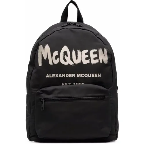 Backpacks, male, , Size: ONE SIZE Graffiti Bucket Backpack White - alexander mcqueen - Modalova