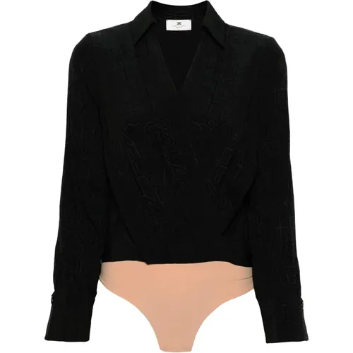 Schwarzes Hemd Bodysuit , Damen, Größe: S - Elisabetta Franchi - Modalova