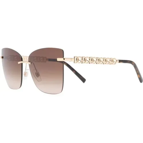 Gold Sunglasses with Original Case , female, Sizes: 59 MM - Dolce & Gabbana - Modalova