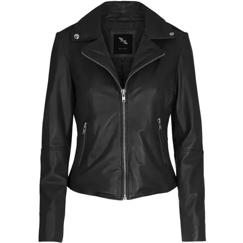 Women`s Leather Biker Jacket with Zipper , female, Sizes: L, 3XL, S, 2XL, M, XS, XL - Btfcph - Modalova