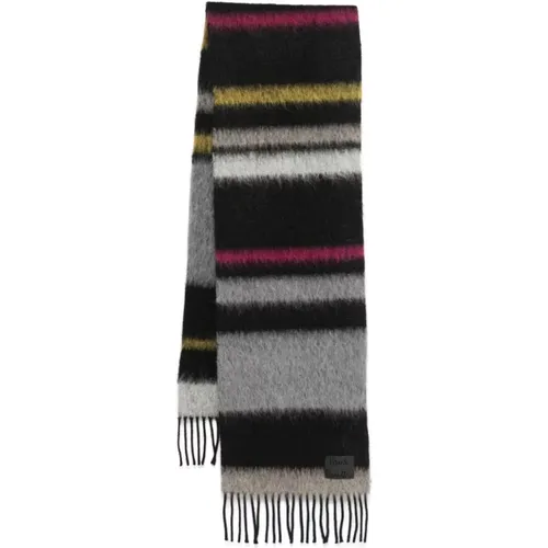 Winter Scarves, male, , Size: ONE SIZE Striped Wool Blend Scarf - Paul Smith - Modalova