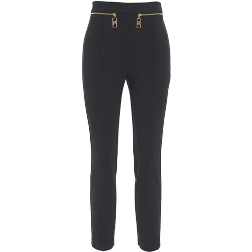 Schwarze Slim-Fit Hose Aw24 - Elisabetta Franchi - Modalova