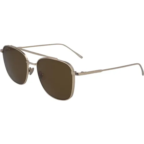Stilvolle Sonnenbrille in Braun und Gold , Herren, Größe: 55 MM - Lacoste - Modalova