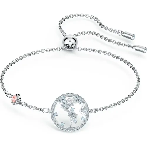 Bracelets, female, , Size: ONE SIZE Travel Globe Bracelet Rhodium Crystal - Swarovski - Modalova