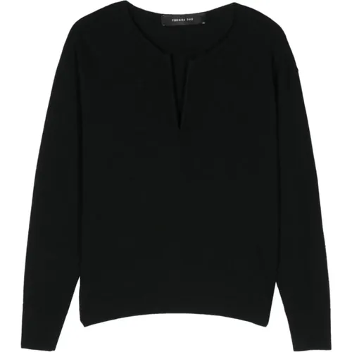 V-Neck Sweater in Maglia Svollo Style , female, Sizes: XS, 2XS - Federica Tosi - Modalova