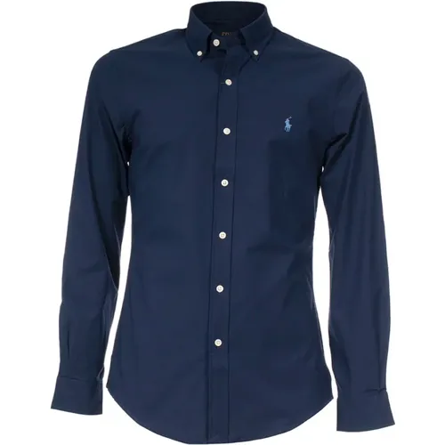 Slim-Fit Cotton Shirt with Button-Down Collar , male, Sizes: S - Polo Ralph Lauren - Modalova