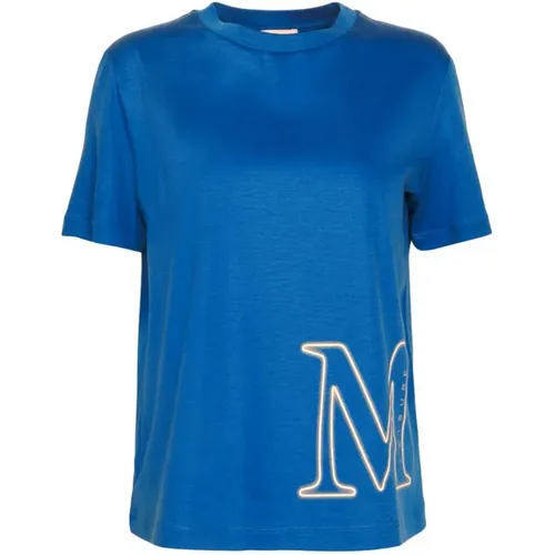 Blaue T-Shirts und Polos mit monviso , Damen, Größe: M - Max Mara - Modalova