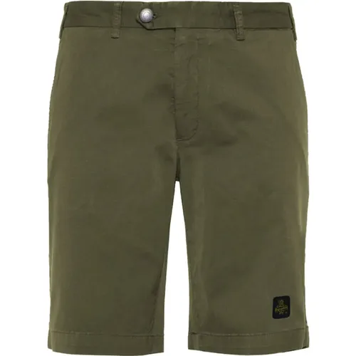 Beige Cotton Blend Bermuda Shorts , male, Sizes: W33 - RefrigiWear - Modalova