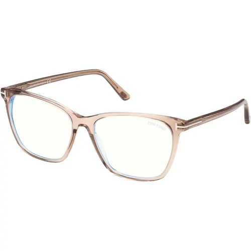 Glasses, unisex, , Size: 55 MM Blue Block Eyewear Frames in Light Beige/Blue - Tom Ford - Modalova