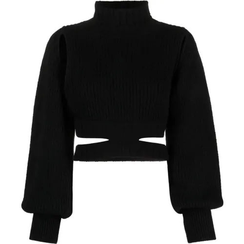 Cropped Sweater with Cut-Outs , female, Sizes: S - Andrea Adamo - Modalova