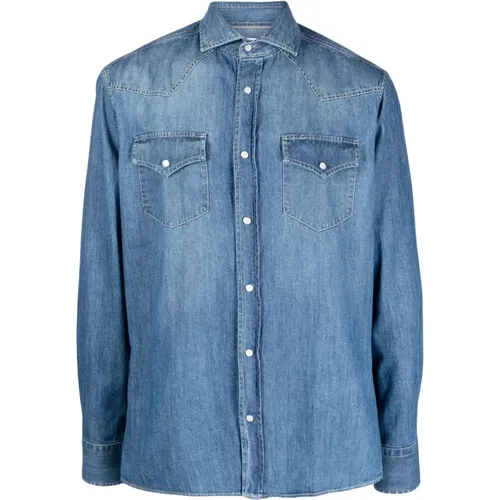 Denim Shirts, male, , Size: L Denim Shirt - BRUNELLO CUCINELLI - Modalova