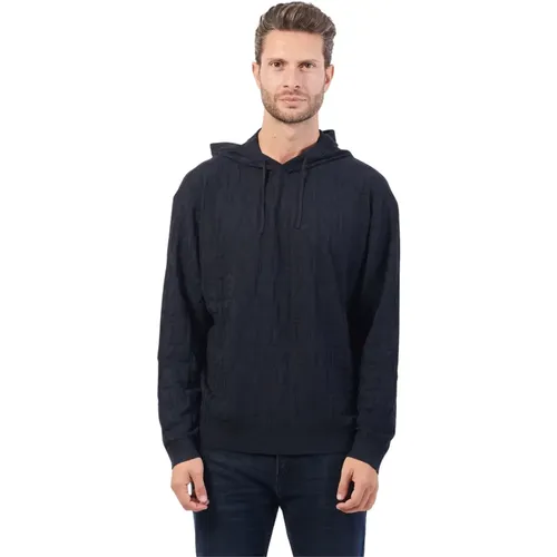 Hoodie mit gesticktem All-Over-Logo , Herren, Größe: M - Armani Exchange - Modalova