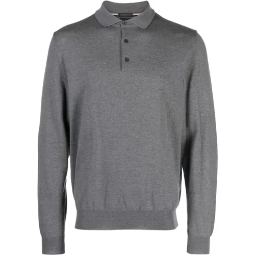 Wool Polo Shirt with Embroidered Logo , male, Sizes: 2XL, XL - Hugo Boss - Modalova