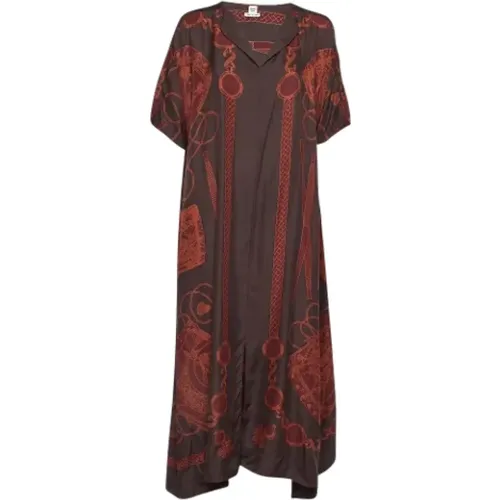 Pre-owned Silk dresses , female, Sizes: L - Hermès Vintage - Modalova