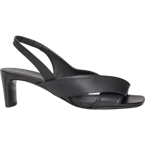 Leather Mid-Heel Sandals Cross-Over Straps , female, Sizes: 6 UK, 7 UK, 5 UK - DEL Carlo - Modalova
