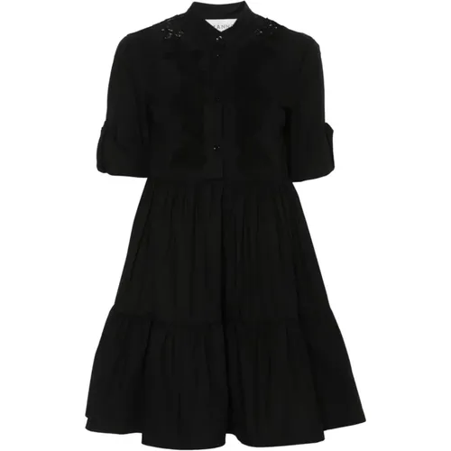Schwarzes Kleid mit Spitzen-Details , Damen, Größe: 2XS - Ermanno Scervino - Modalova